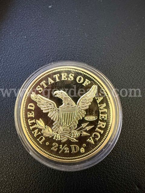 American Gold Classics 1841 Coronet $2.5 24k Gold Plated Coin