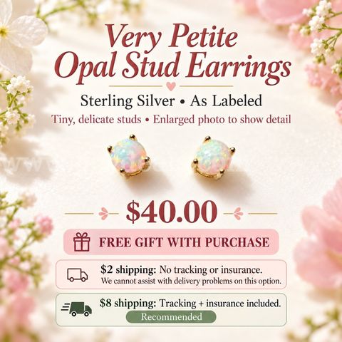 Petite Opal Stud Earrings $40.00 for the pair — FREE gift with purchase!