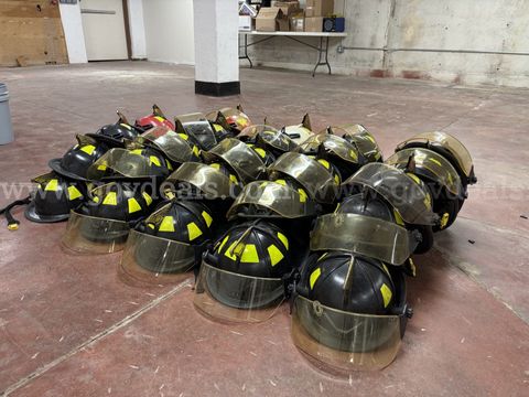 Lot of Firefighter Helmets, approx. 24 helmets in various colors and configurations