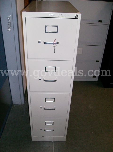 4 Drawer File Cabinet, Locking with Key