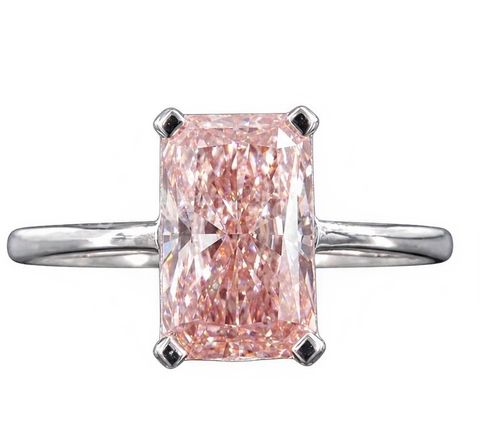 Platinum 2.83 CT Pink Lab Grown Diamond Ring with IGI Report