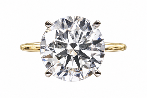 14K Yellow Gold 6.00 Carat Round Lab Diamond Ring IGI Certified