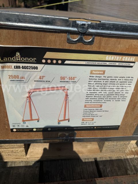 NEW Landhonor Adjustable Gantry Crane — 2,500 lb Capacity