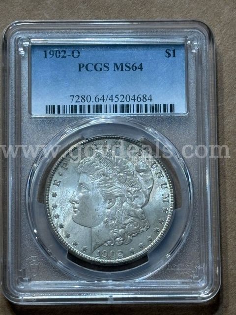 1902 graded Morgan silver dollar