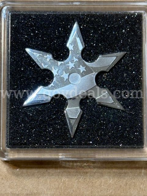 5 gram silver throwing Star (New) American Flag