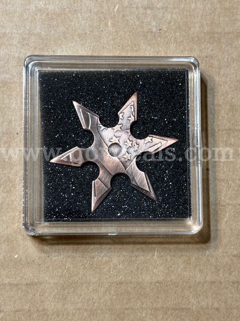 5 gram .999 copper throwing star & 1 ounce.999 copper round Mercury