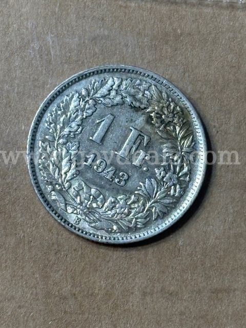 1943 1Franc & 1957 1/2Franc silver also two 1gram valcambi bars