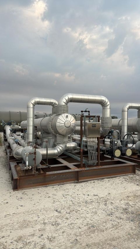 Heat Exchanger, Shell and Tube Hot Oil Economizer Skid, 250psig, 24” x 354”, 2058.4 sqft Area