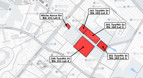 101, 200, 201, 301 Twelfth Street & One Lot Along White Horse Road - All Total Approx 9.75