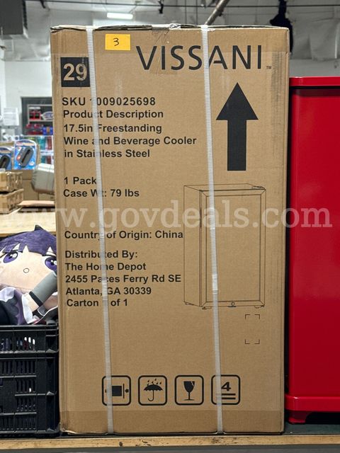 Brand new Vissani 1009025698 17.5" Freestanding Wine & Beverage Cooler In Stainless Steel, retails $368 each