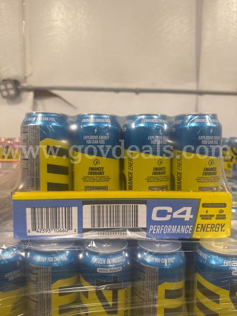 Brand new C4 Performance Zero Sugar Frozen Bombsicle 16oz cases, each case has 12 cans, lot has 10 cases, exp 09/2025