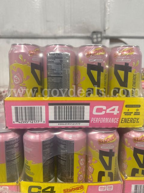 Brand new C4 Performance Zero Sugar Skittles Strawberry 16oz cases, each case has 12 cans, lot has 10 cases, exp 09/2025