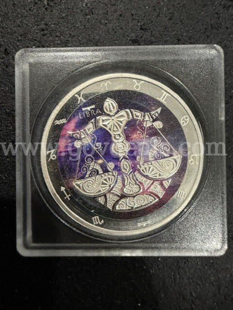 Zodiac Sign Libra Colorized 1oz .999 Silver