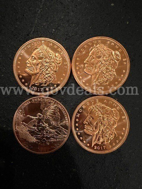 Morgue Anne and Libertattered Zombucks Copper Rounds