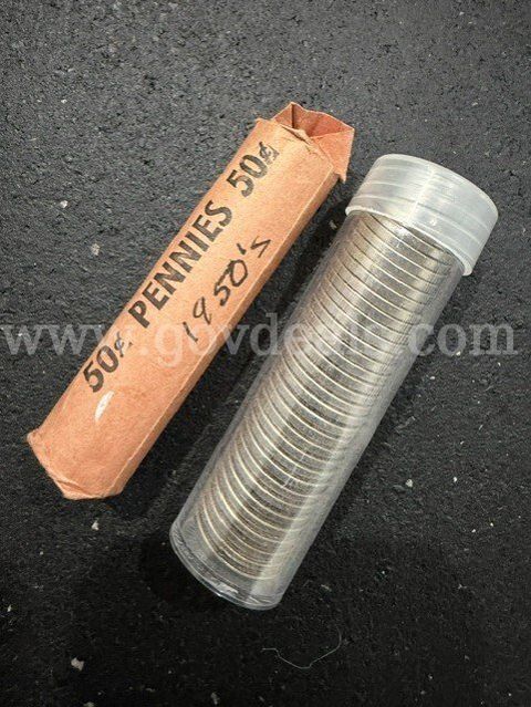 1950s Penny Roll and UNC 1962 Nickel Roll Unsearched