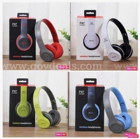 Free Shipping 50set -P47 Headphones Wireless Bluetooth Hands Free Wireless Headset For iPhone/Android Phone And More.