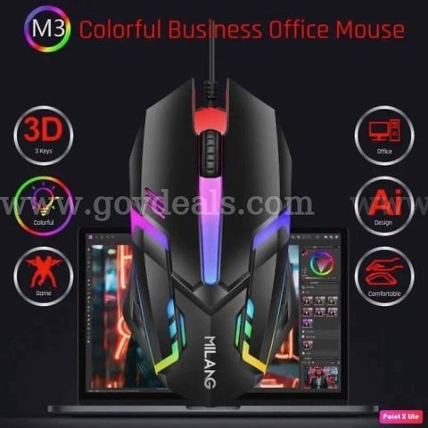 Free Shipping 200pc -RGB Gaming Wired USB Mouse For Laptop computer and more