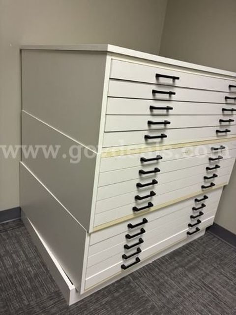 Matte White Storage Cabinet with Black Pulls (228307 TM)