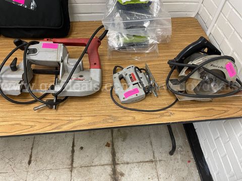 Set of 3 tools-electric saw, jigsaw, bandsaw