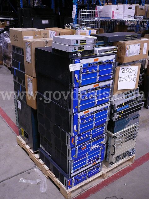 Pallet of assorted networking & telecommunications equipment