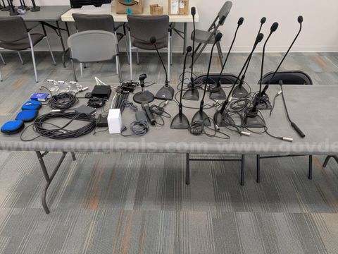 Assortment of Microphones and Audio Equipment