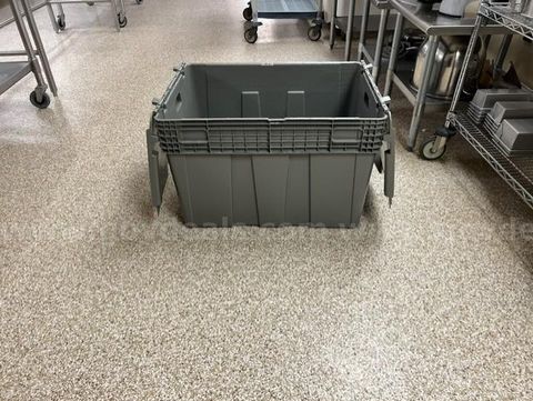 Five Large Heavy-Duty Plastic Totes