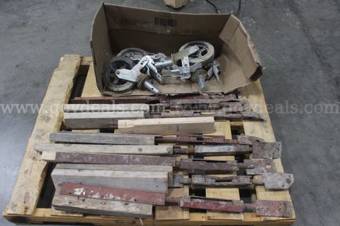 Lot of (8) Turnbuckles and (4) Caster Wheels