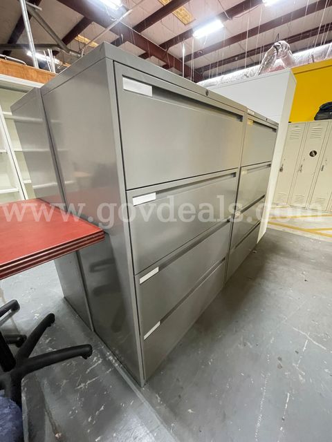 1 Lot Of 6 4 Drawer Lateral File Cabinet