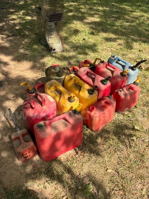 13 fuel cans. Gas cans