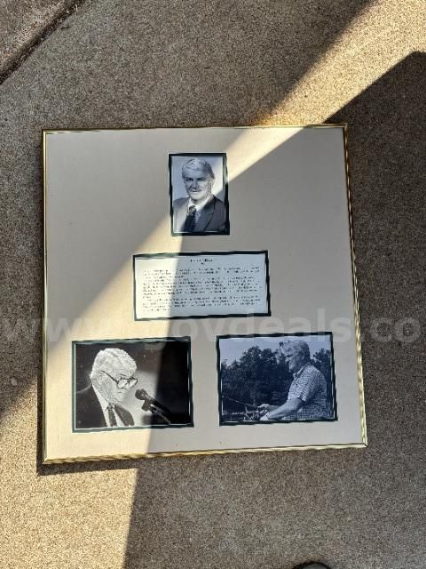 Lot of 2 Framed Photos: Jerry Presley Collage & Freshwater Bass Print