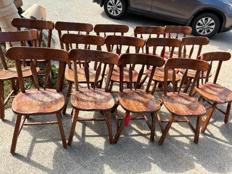 Lot of Older Wooden Dining Chairs