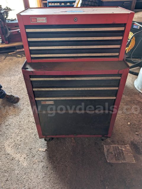 (1) 8" Bench Grinder, & (1) Toolbox set, 2 piece set, 26"W x 43"H x 18"Deep