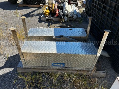 1 Lot of (2) - UWS Aluminum Diamond-Plate Side-Mount Truck Tool Boxes