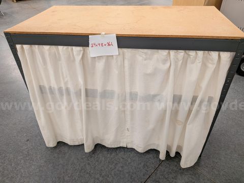 Shelf with metal frame and wood shelves 24x48x36h
