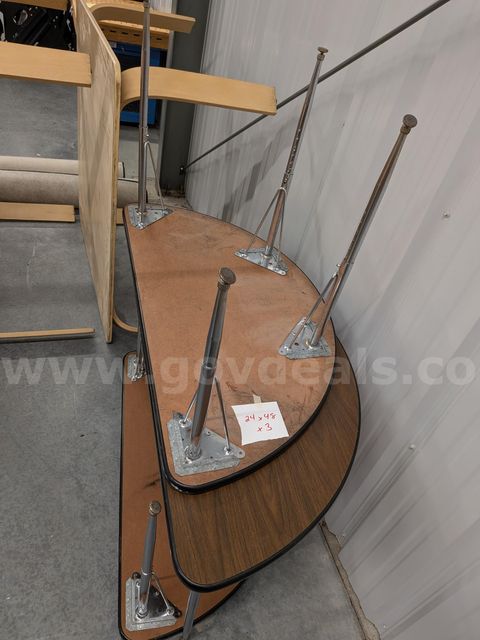 3 half circle tables 29x48