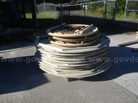 (13) Used Round Folding Tables: (3) 4 Foot Wide; (10) 6 Foot Wide