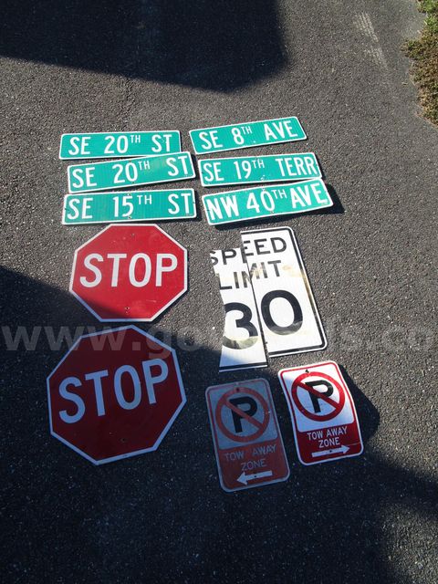 (11) Used Metal Road Signs