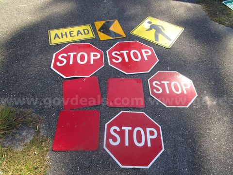 (10) Used Metal Road Signs