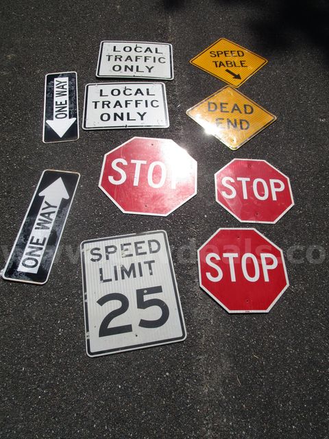 (10) Used Metal Road Signs