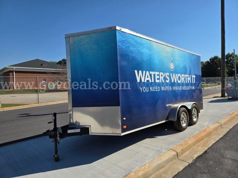 2020 Covered Wagon 7x16 Enclosed Equipment Trailer w/ Ramp, 9,990 GVWR, Tandem 5,200 lb Axles, Like-New Condition