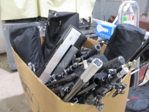 Lot of Photography & Video Equipment, Light Stands, Cases, Epson Printer, Misc. Accessories