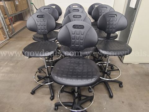 10 Tall Rolling Plastic Chairs