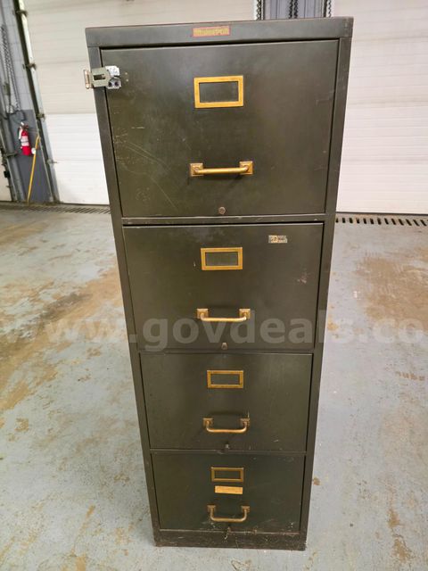 Green - 4 Drawer Filing Cabinet