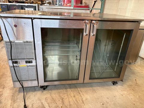 Glastender BB60 WRL-XS(LR) 60" Two Section Back Bar Cooler - 2 glass doors