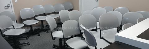 Lot of Gray Rolling Chairs