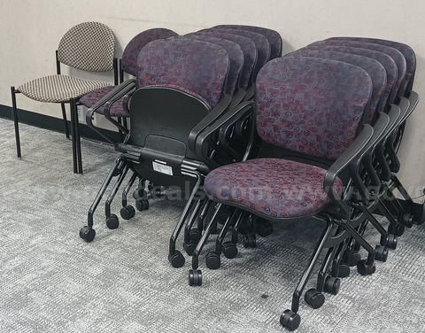 Lot of Purple Rolling Chairs