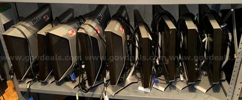 Various Monitors and monitor stands, various brands