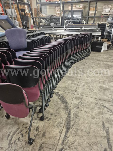 LOT of Approx. 43 Rolling Student Desk CHAIRS