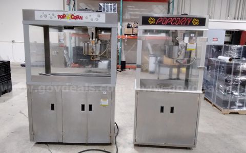 Lot of (2) Gold Medal 32-ounce Popcorn machines. for parts or repair