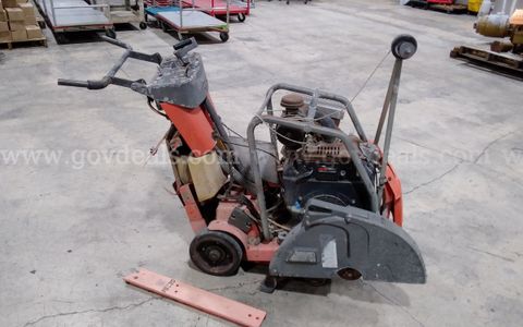 Husqvarna FS520 walk behind flat saw, powered by a Honda GX630 gasoline engine, with electric start..